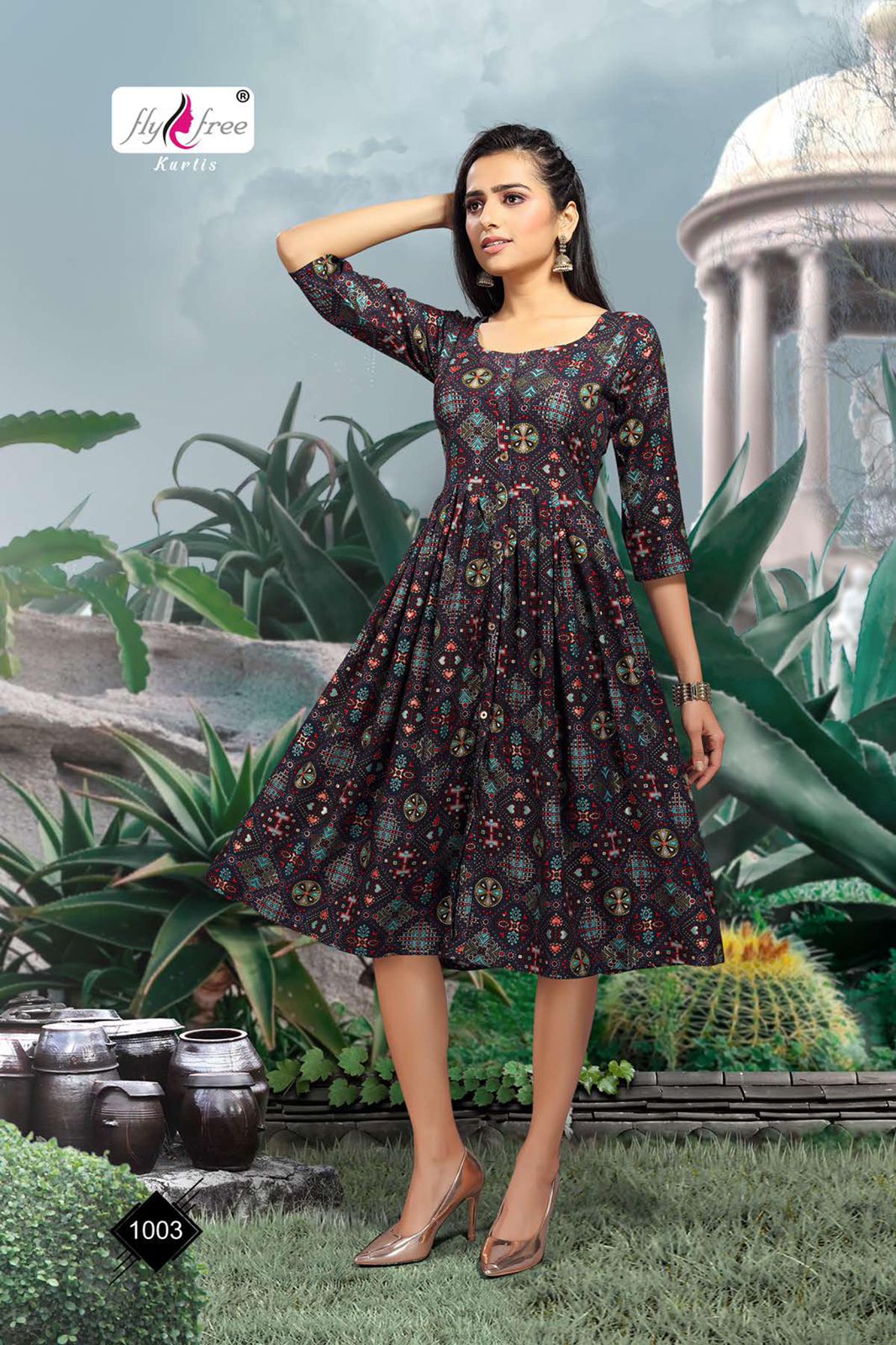 Fly Free Sneha Casual Daily Wear Rayon Printed Anarkali Kurti Collection